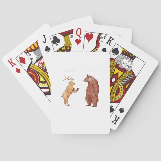 Bear Hands Oh Deer Funny Sayings Pun Gift  Spielkarten (Rückseite)