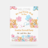 Bear He or she Gender Reveal Willkommen Acrylschild (Vorderseite)