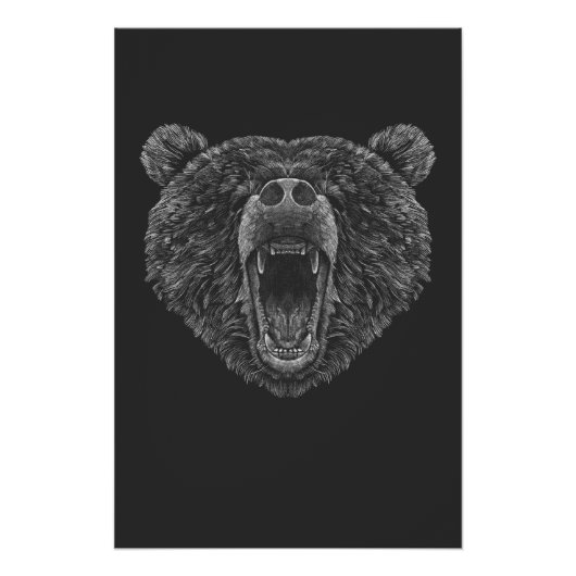 Bear head roaring poster (Vorderseite)
