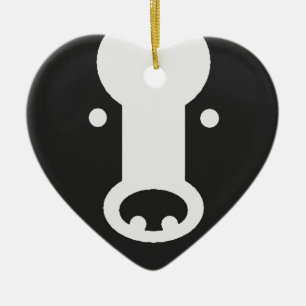 Bear Heart - Benutzerdefiniertes Jahr auf der Rück Keramikornament