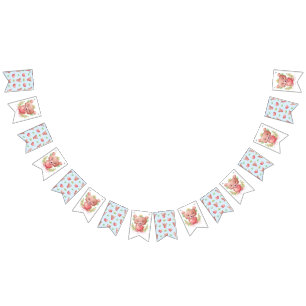 Bear Heart Collection - Blau Wimpelkette