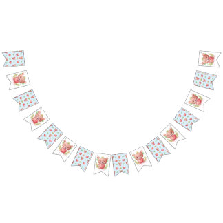 Bear Heart Collection - Blau Wimpelkette