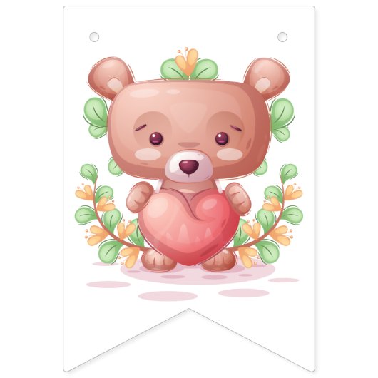 Bear Heart Collection - Blau Wimpelkette (Zweite Fahne)