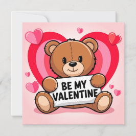 Bear hearts Be my Valentine Feiertagskarte
