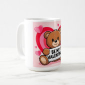 Bear hearts Be my Valentine Kaffeetasse (Vorderseite Links)