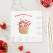 Bear Hearts Candy Valentine Cupcake Serviette (Beispiel)