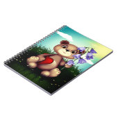 Bear Holding Bouquet Blume-39920 Notizblock (Linke Seite)
