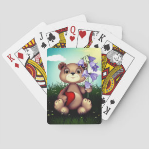 Bear Holding Bouquet Blume-39920 Spielkarten