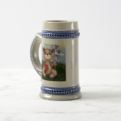 Bear Holding Bouquet Flower-30926 Bierglas (Vorderseite Links)