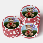 Bear Holding Bouquet Flower-30926 Pokerchips (Stapel)