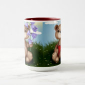 Bear Holding Bouquet Flower-30926 Tasse (Zentrum)