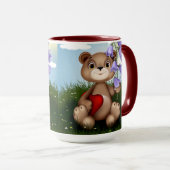 Bear Holding Bouquet Flower-30926 Tasse (VorderseiteRechts)