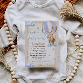 Bear Hot Air Ballon Babydusche Blue Beige Dankeskarte