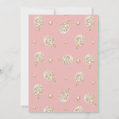 Bear Hot Air Ballon Pink Girl Babydusche Einladung (Rückseite)