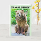 BEAR HUG BIRTHDAY CARD GRIZZLY BEAR KARTE (Gelbe Blume)