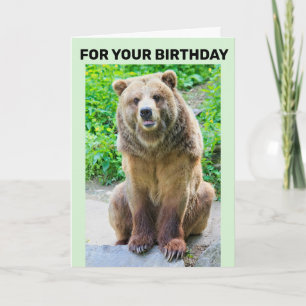 BEAR HUG BIRTHDAY CARD GRIZZLY BEAR KARTE