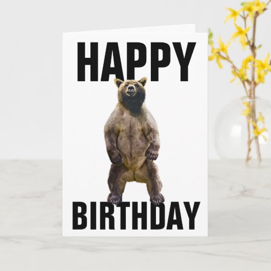 BEAR HUG BIRTHDAY CARD KARTE (Gelbe Blume)