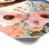 "Bear Hug Bouquet: Watercolor Cub Cuteness!" Poster (Ecke)