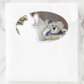 Bear Hug Ovaler Aufkleber (Tasche)