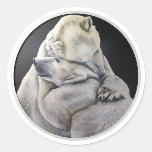 Bear Hug Runder Aufkleber (Vorderseite)