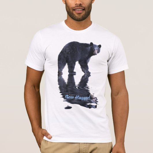 Bear Hugger Black Bar Fun Wildlife T - Shirt (Vorderseite)