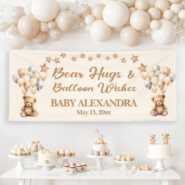 Bear Hugs Balloon will Baby Dusche Banner