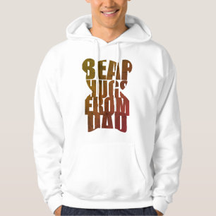 "Bear Hugs from Vater" Teddy Bar Shaped Typografy Hoodie