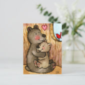 Bear Hugs - Niedliche Art des Teddy Bären Postkarte (Stehend Vorderseite)