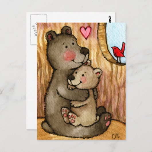 Bear Hugs - Niedliche Art des Teddy Bären Postkarte (Vorne/Hinten)