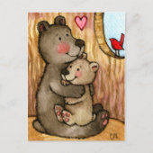 Bear Hugs - Niedliche Art des Teddy Bären Postkarte (Vorderseite)
