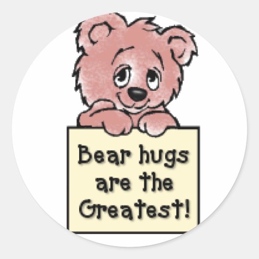 Bear Hugs Runder Aufkleber (Vorderseite)