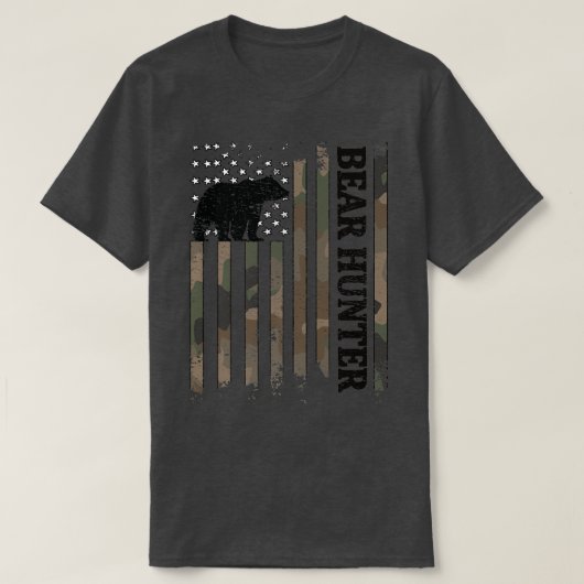 Bear Hunter American Flag Bären Jagd Lover Premi T-Shirt (Design vorne)