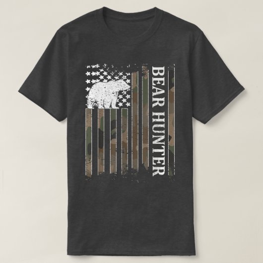 Bear Hunter American Flag Bear Junting Lover 236 T-Shirt (Design vorne)