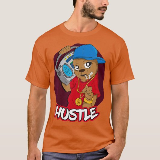 Bear Hustle Hip Hop Money Rap DJ Entrepreneur T-Shirt (Vorderseite)