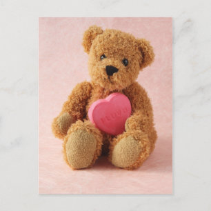 bear i luv u postcard postkarte