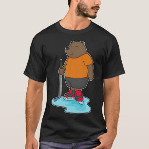 Bear Ice Hockey Eishockeystick T-Shirt