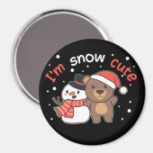 Bear ich bin Schnee Niedlich Snowman Snow Pun Magn Magnet (Vorderseite/Rückseite)