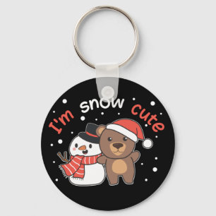 Bear ich bin Schnee Niedlich Snowman Snow Pun Schl Schlüsselanhänger