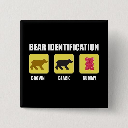 Bear Identification Funny Button (Vorderseite)