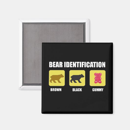 Bear Identification Funny Magnet (Vorderseite/Rückseite)