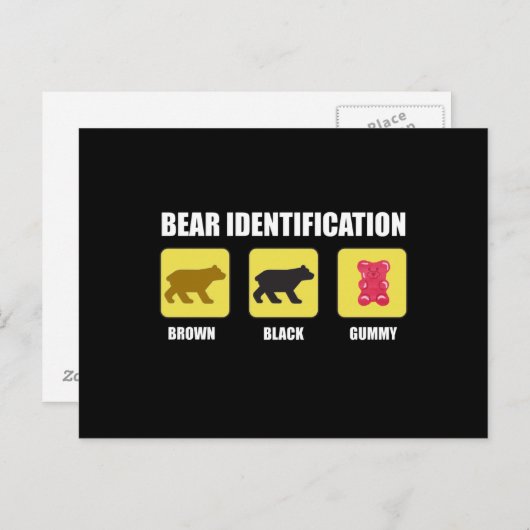 Bear Identification Funny Postkarte (Vorne/Hinten)