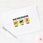 Bear Identification Funny Quadratischer Aufkleber (Umschlag)