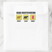 Bear Identification Funny Quadratischer Aufkleber (Tasche)