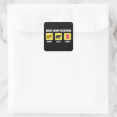 Bear Identification Funny Quadratischer Aufkleber (Tasche)
