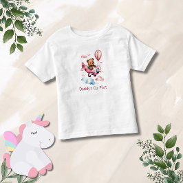 Bear in Airplane Daddy's Co-Pilot Girl Geschenk Kleinkind T-shirt