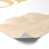 Bear in Basket Gold Beige Baby Dusche willkommen Poster (Ecke)