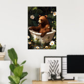Bear In Bathtub Poster, Funny Animal Poster, Bear Poster (Heimbüro)