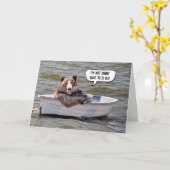 Bear in Boat 76. Geburtstag Spaß Karte (Gelbe Blume)