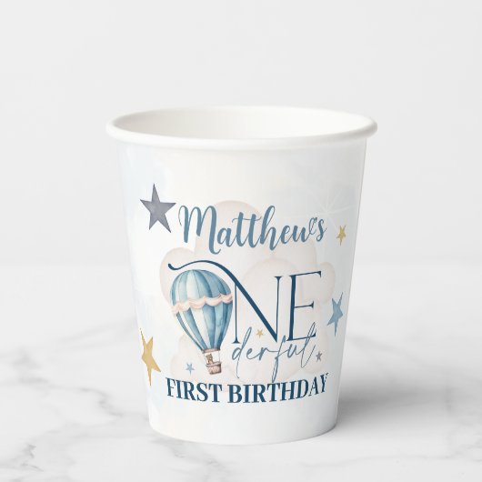 Bear in einem Ballon 236 ml Paper Cups Pappbecher (Rückseite)