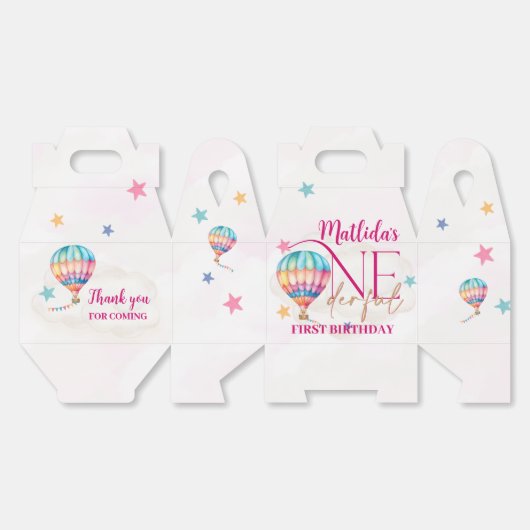 Bear in einem Ballon ONEderful 1st Birthday Party  Geschenkschachtel (Ungeklappt)